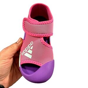 Adidas Toddler Girls Slip-on Water Shoes Size 9.5 Pink Purple Closed Toe Sandals